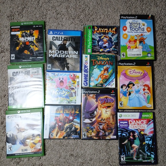 Nintendo Other - Nintendo 3DS PS2 Xbox CASE AND MANUAL ONLY Lot: Spyro, Kirby, Rayman, COD… VG1